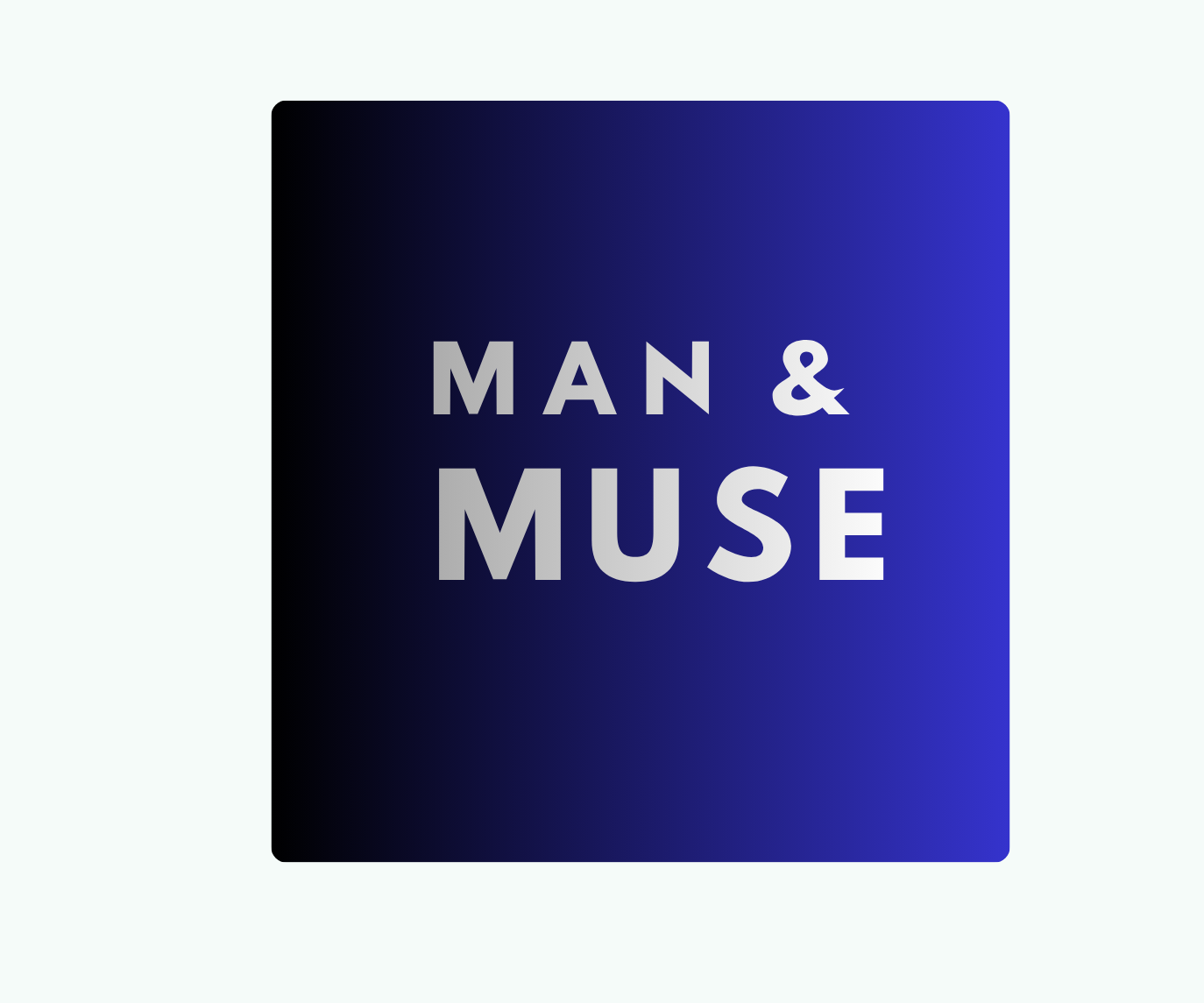 Original MAN & MUSE blue gradient brand artwork